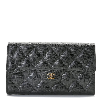 Chanel Caviar Quilted Large Flap Wallet Black 1 of 11