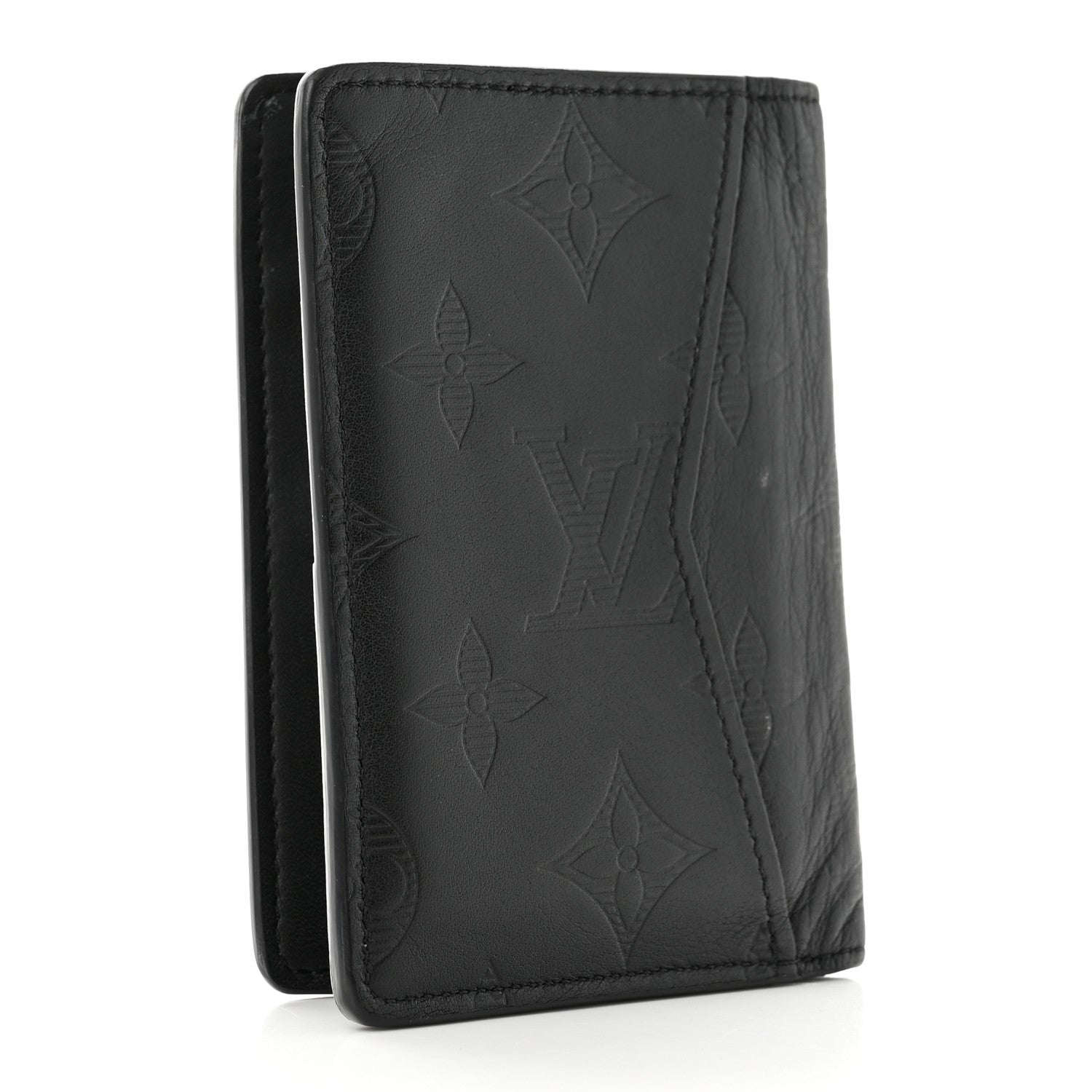 Louis Vuitton Calfskin Monogram Shadow Pocket Organizer Black 3 of 8