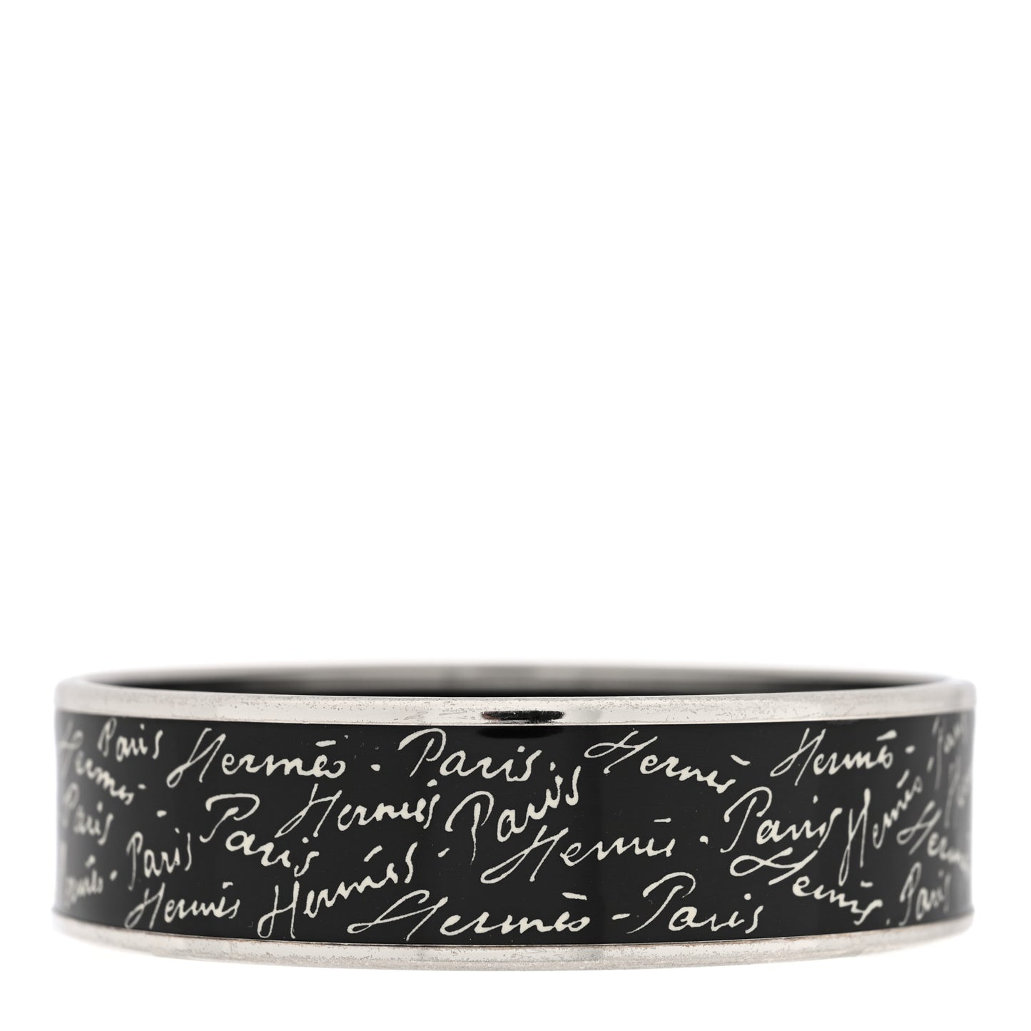 Enamel Printed Handwriting Wide Bracelet 70 Black