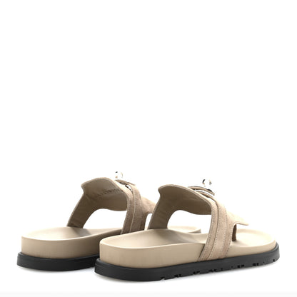Hermes Suede Goatskin Womens Empire Sandals 35 Beige Sable 5 of 10