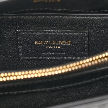 Saint Laurent Calfskin Y Quilted Monogram Small Loulou Chain Satchel Black 7 of 11