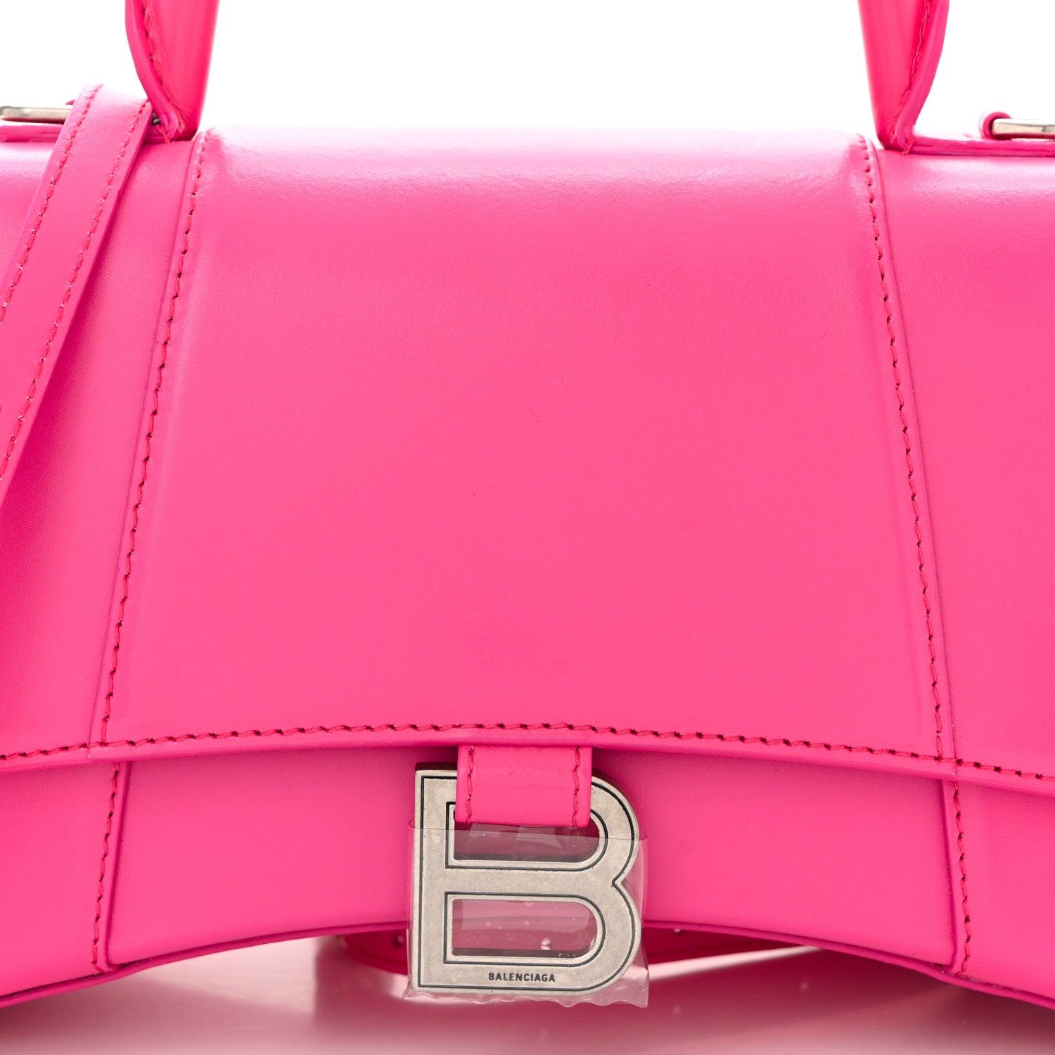 Balenciaga Shiny Box Calfskin Small Hourglass Top Handle Bag Acid Fuchsia 8 of 10