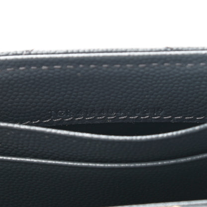 Saint Laurent Grain De Poudre Matelasse Chevron Small Monogram Envelope Wallet Dark Smog 7 of 8