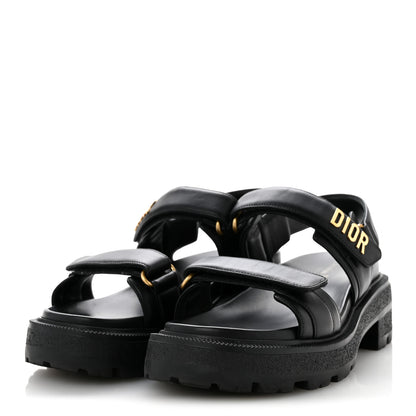 Christian Dior Lambskin Dioract 10mm Sandals 38 Black 4 of 10