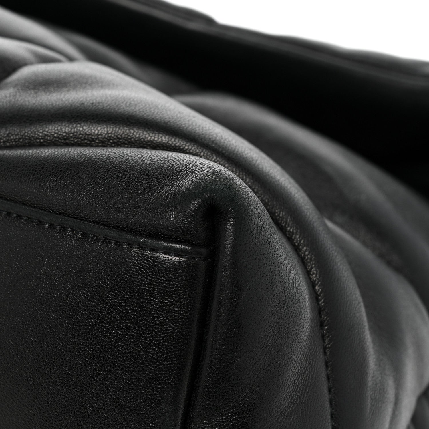 Saint Laurent Lambskin Quilted Medium Loulou Puffer Monogram Chain Satchel Black 9 of 16