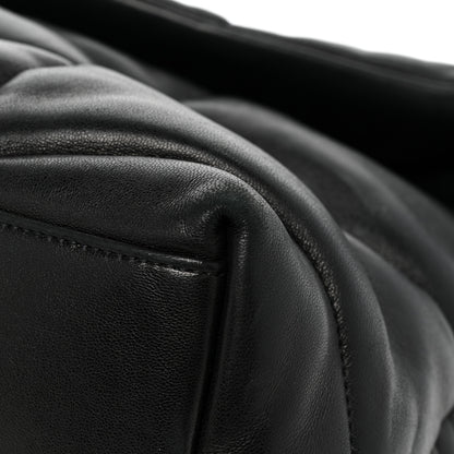 Saint Laurent Lambskin Quilted Medium Loulou Puffer Monogram Chain Satchel Black 9 of 16
