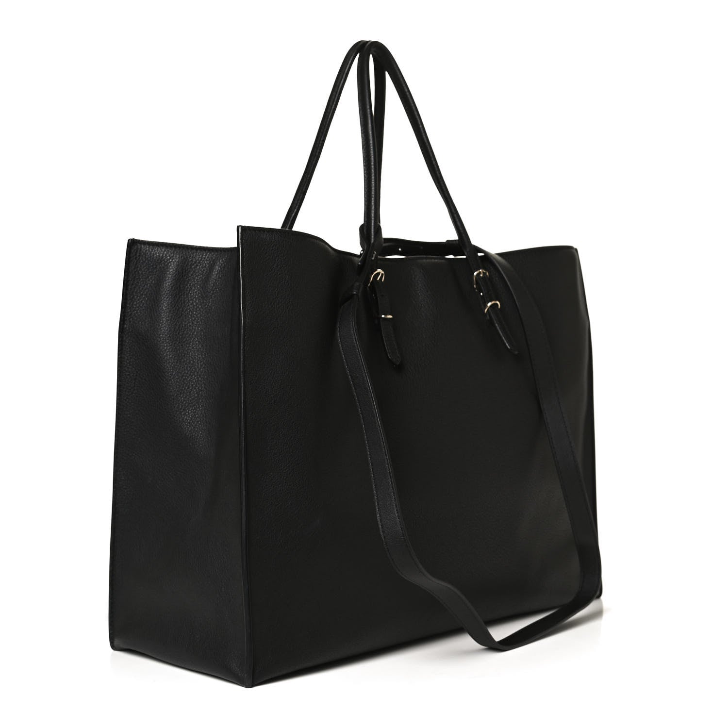 Balenciaga Grained Calfskin Silver Metallic Edge Hardware Papier A4 Tote Black 3 of 11