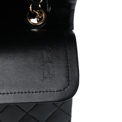 Chanel Lambskin Quilted Medium Double Flap Black 15 of 16