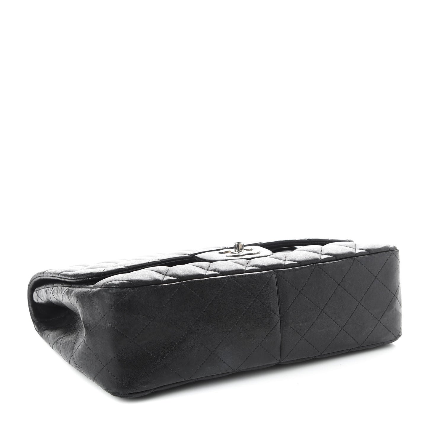 Lambskin Quilted Jumbo Single Flap Black