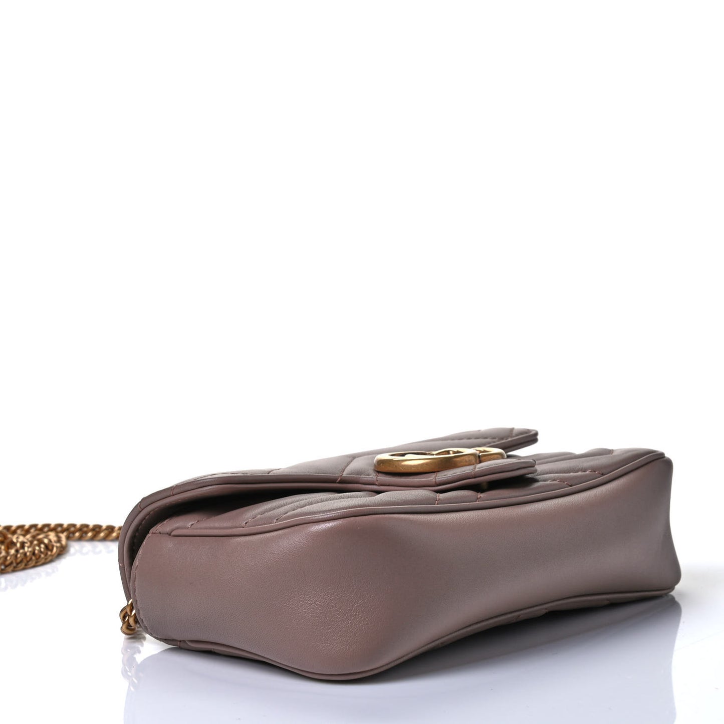 Calfskin Matelasse Super Mini GG Marmont Shoulder Bag Porcelain Rose