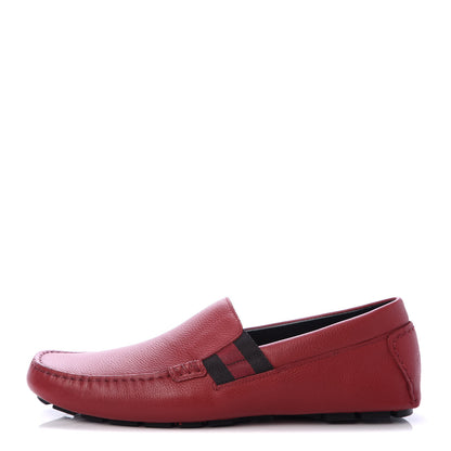 Gucci Calfskin Web Mens Driver Loafers 8 Red 1 of 6
