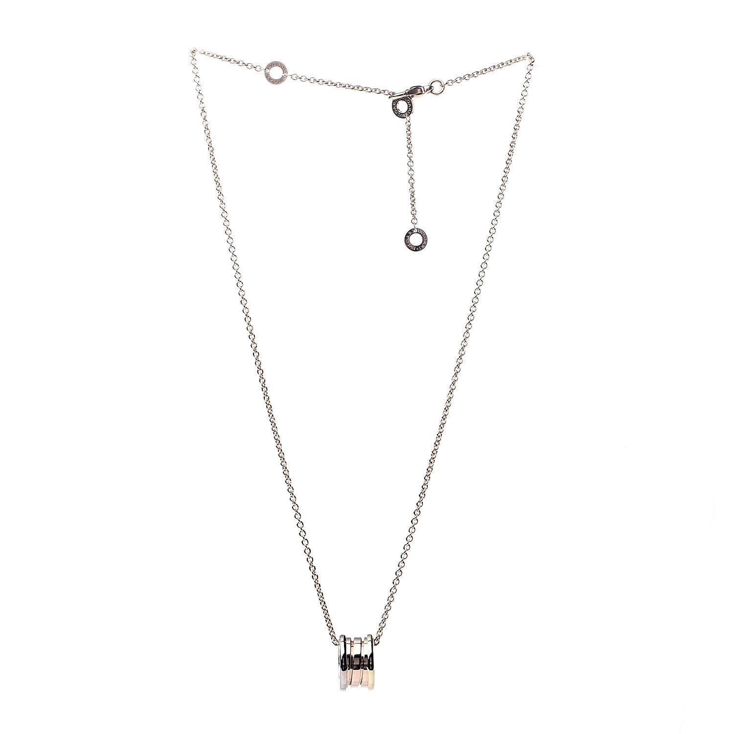 Bulgari 18K Rose White Yellow Gold B.Zero1 Pendant Necklace 3 of 7