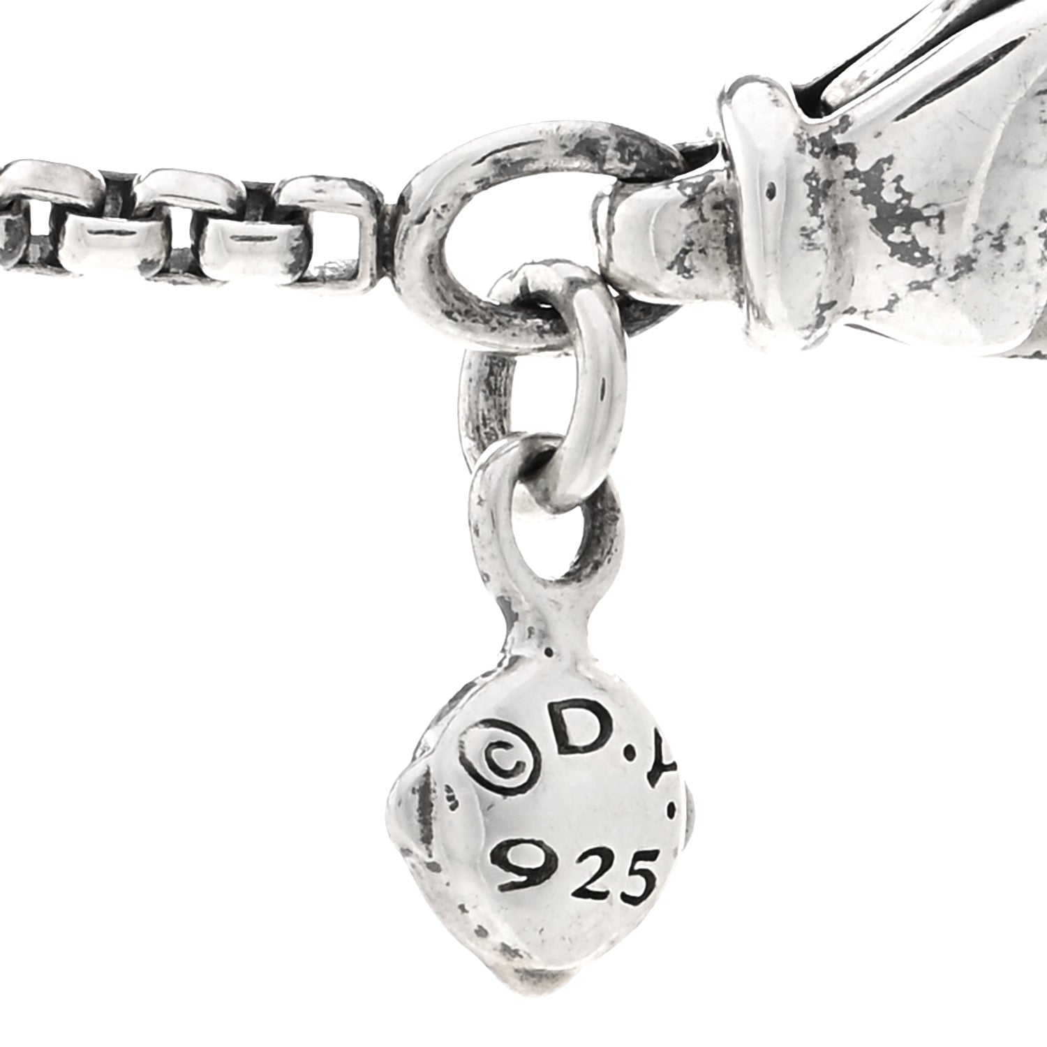 David Yurman Sterling Silver Diamond Cable Collectibles Heart Station Necklace 4 of 4
