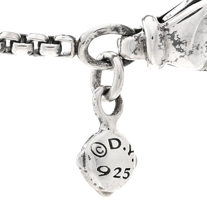 David Yurman Sterling Silver Diamond Cable Collectibles Heart Station Necklace 4 of 4