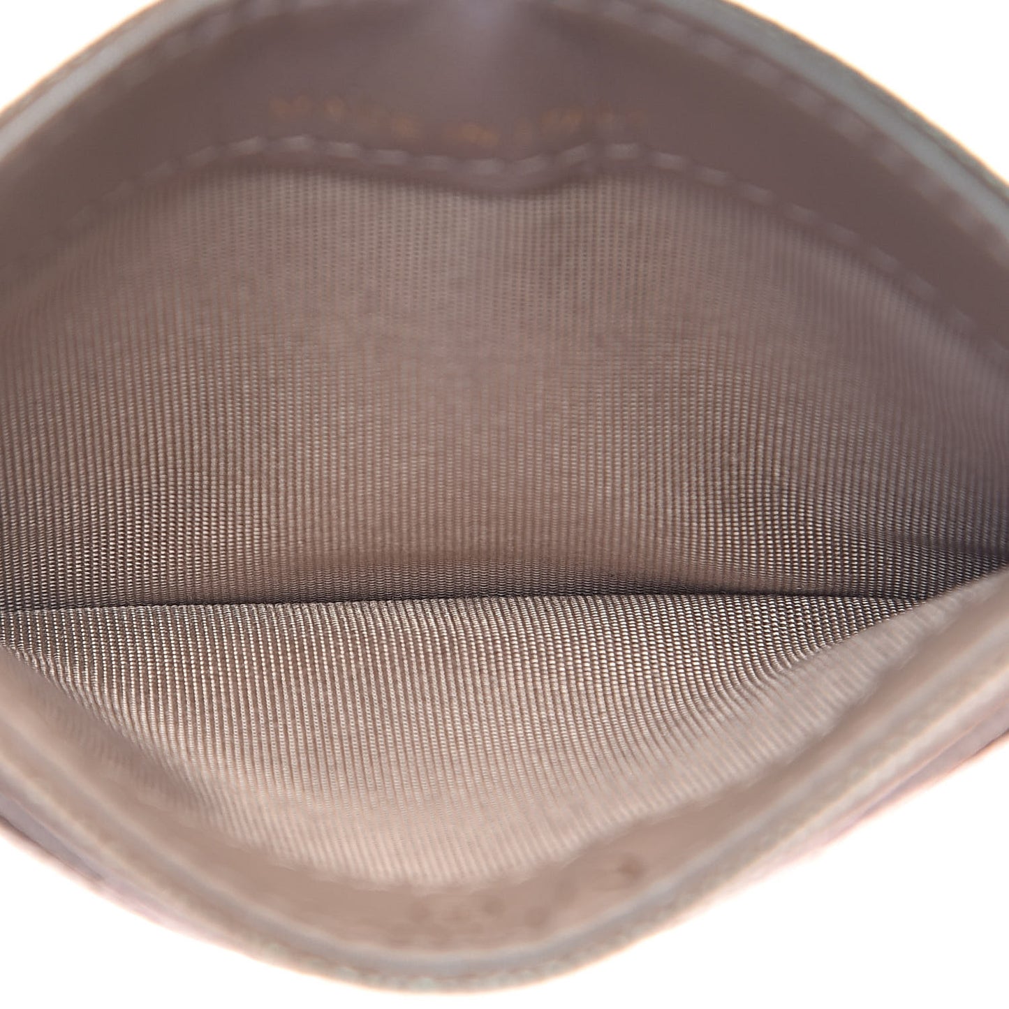 Iridescent Caviar Quilted Card Holder Beige