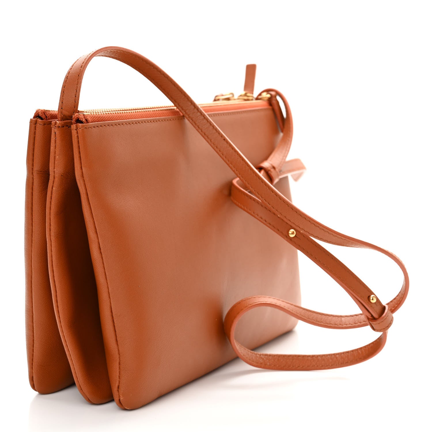 Celine Lambskin Large Trio Crossbody Bag Light Copper 3 of 14