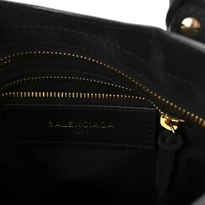 Balenciaga Baby Daim Suede Gold Metallic Edge Hardware Mini City Black 6 of 9