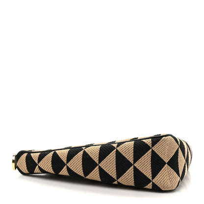 Prada Jacquard Triangolo Symbole Embroidered Mini Triangle Bag Black Corda 4 of 10