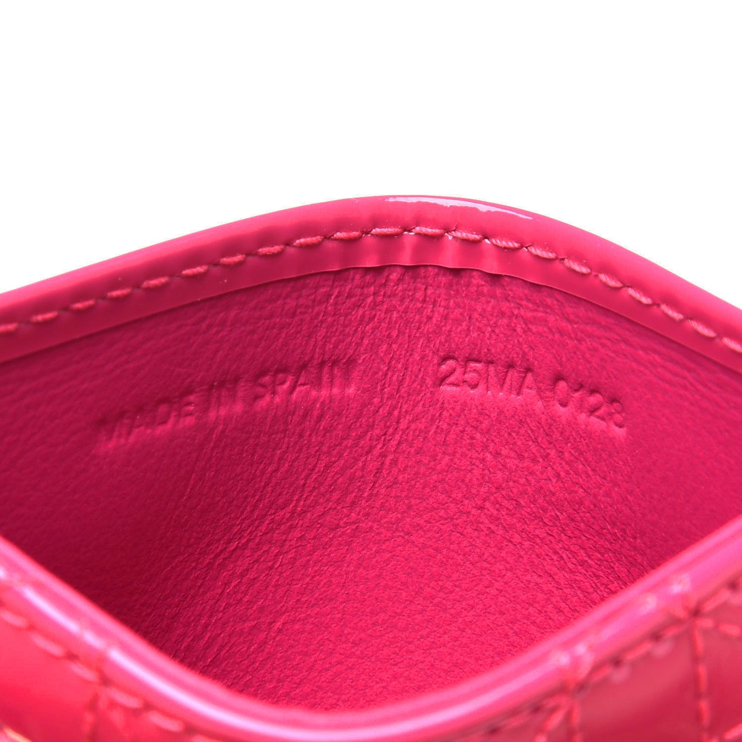 Christian Dior Patent Cannage Lady Dior Card Holder Magenta 6 of 7