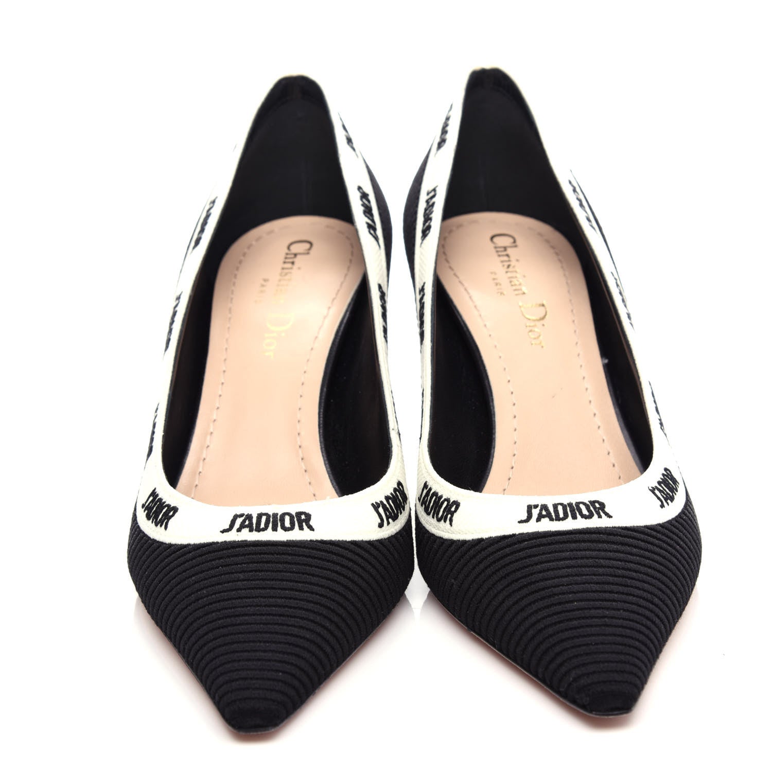 Christian Dior Technical Canvas Ribbon Embroidered J'Adior 65mm Pumps 36.5 Black 5 of 11