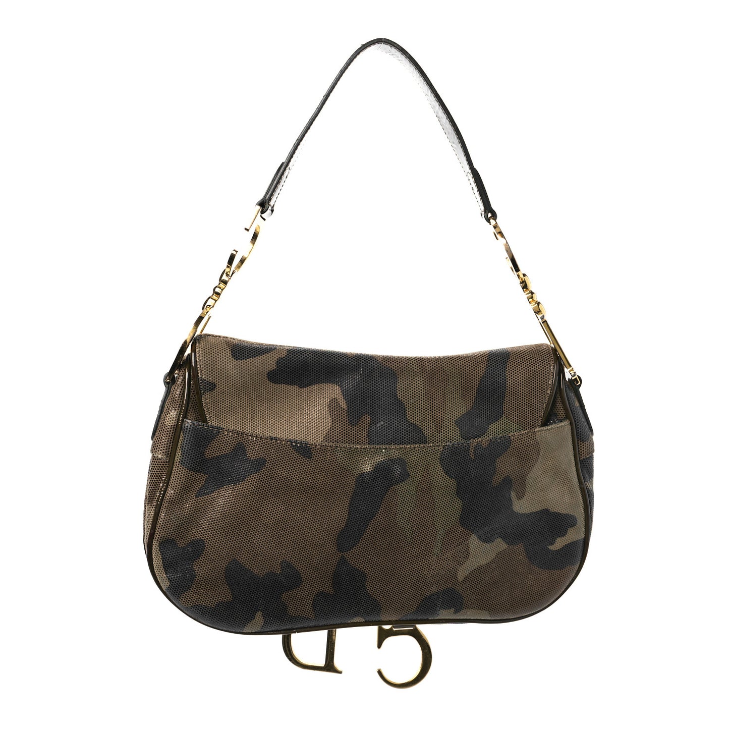 Pixelated Calfskin Camouflage Double Saddle Bag