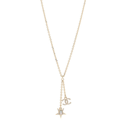 Chanel Crystal CC Star Necklace Gold 1 of 6