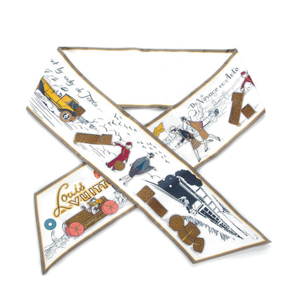 Louis Vuitton Silk LV Comics Bandeau Taupe 1 of 6