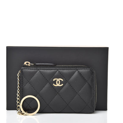 Chanel Lambskin Quilted Key Holder Case Black 8 of 8