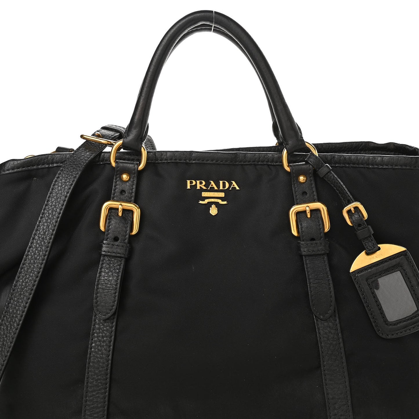 Tessuto Nylon Vitello Daino Tote Black