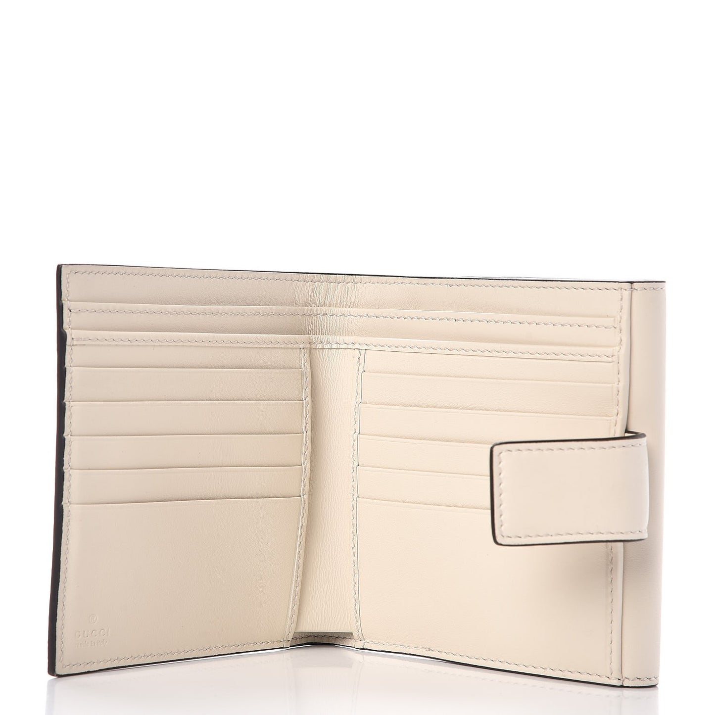 GG Supreme Monogram Grosgrain French Flap Wallet White