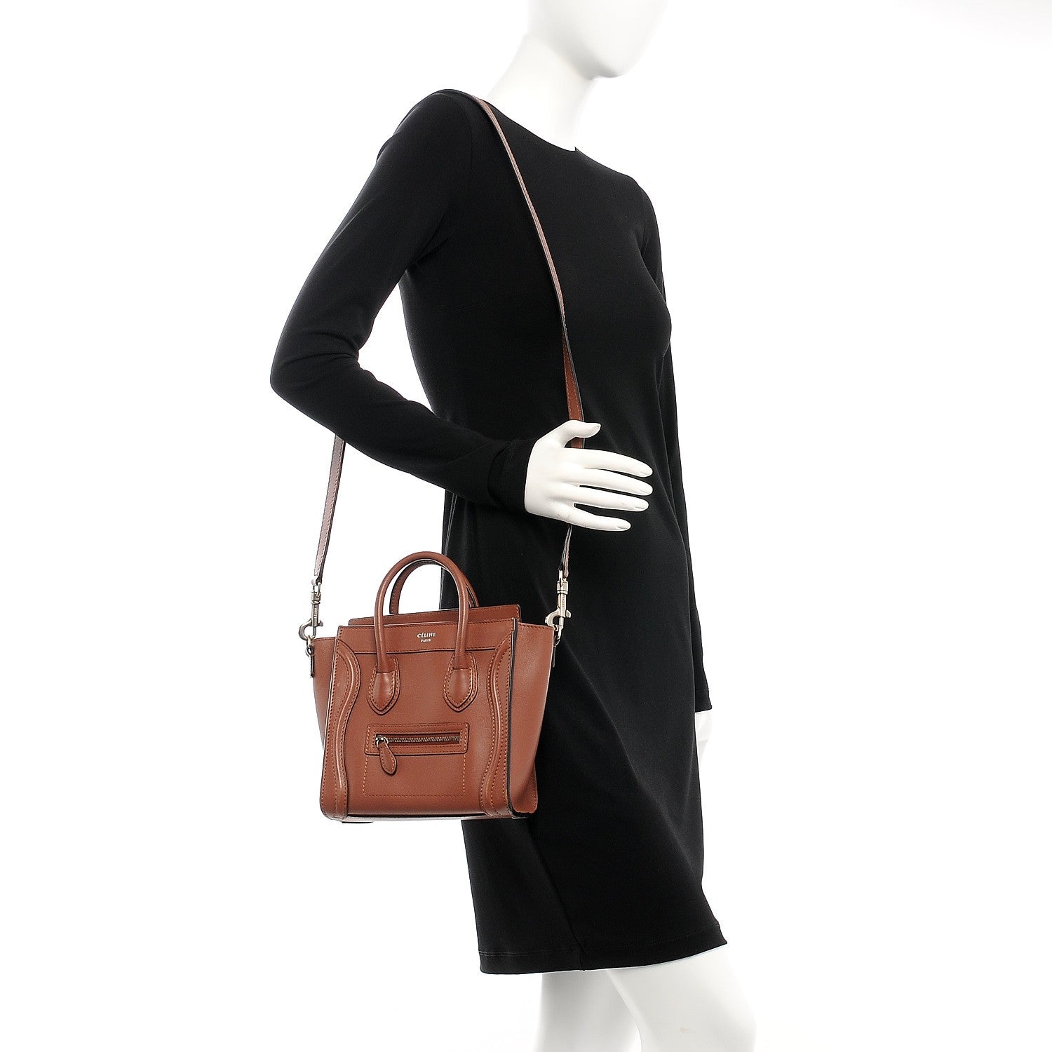 Celine Smooth Calfskin Nano Luggage Sienna 2 of 13