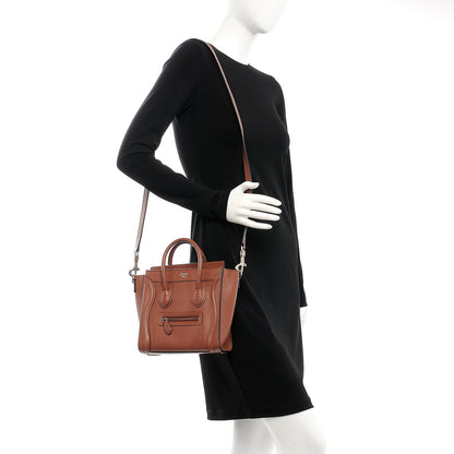 Celine Smooth Calfskin Nano Luggage Sienna 2 of 13