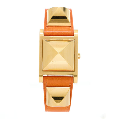 Hermes Stainless Steel Courchevel 23mm Medor Quartz Watch Orange 1 of 5