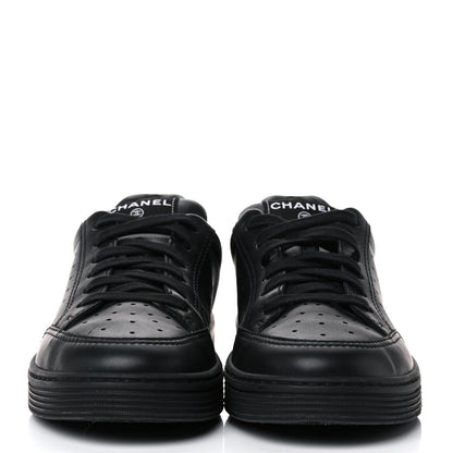 Chanel Calfskin Womens Logo Sneakers 39.5 Black 2 of 9