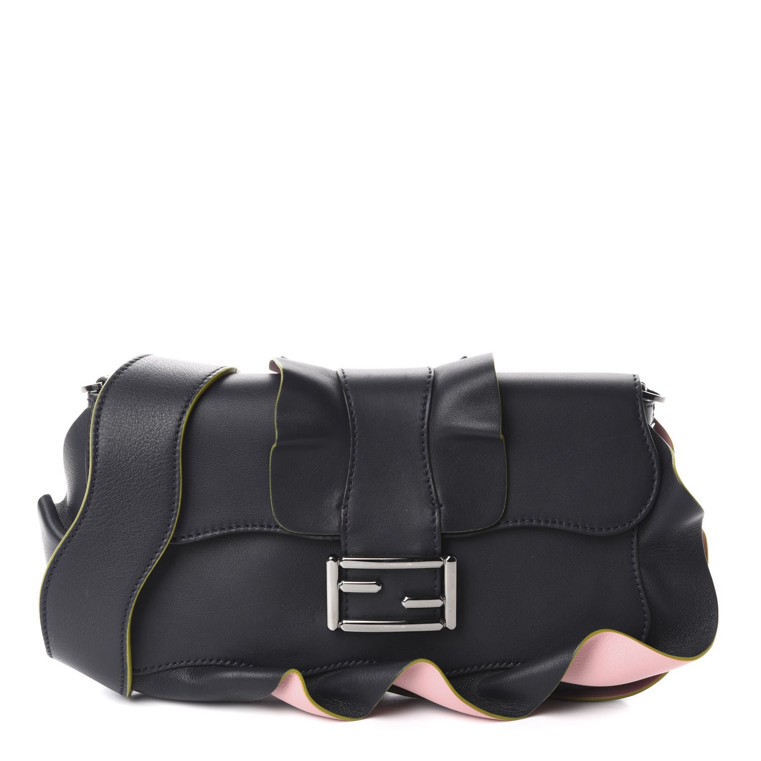 Fendi Calfskin Waves Baguette Blue Notte Pink 1 of 11