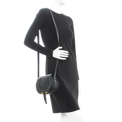Chloe Calfskin Mini Marcie Round Crossbody Bag Black 7 of 11