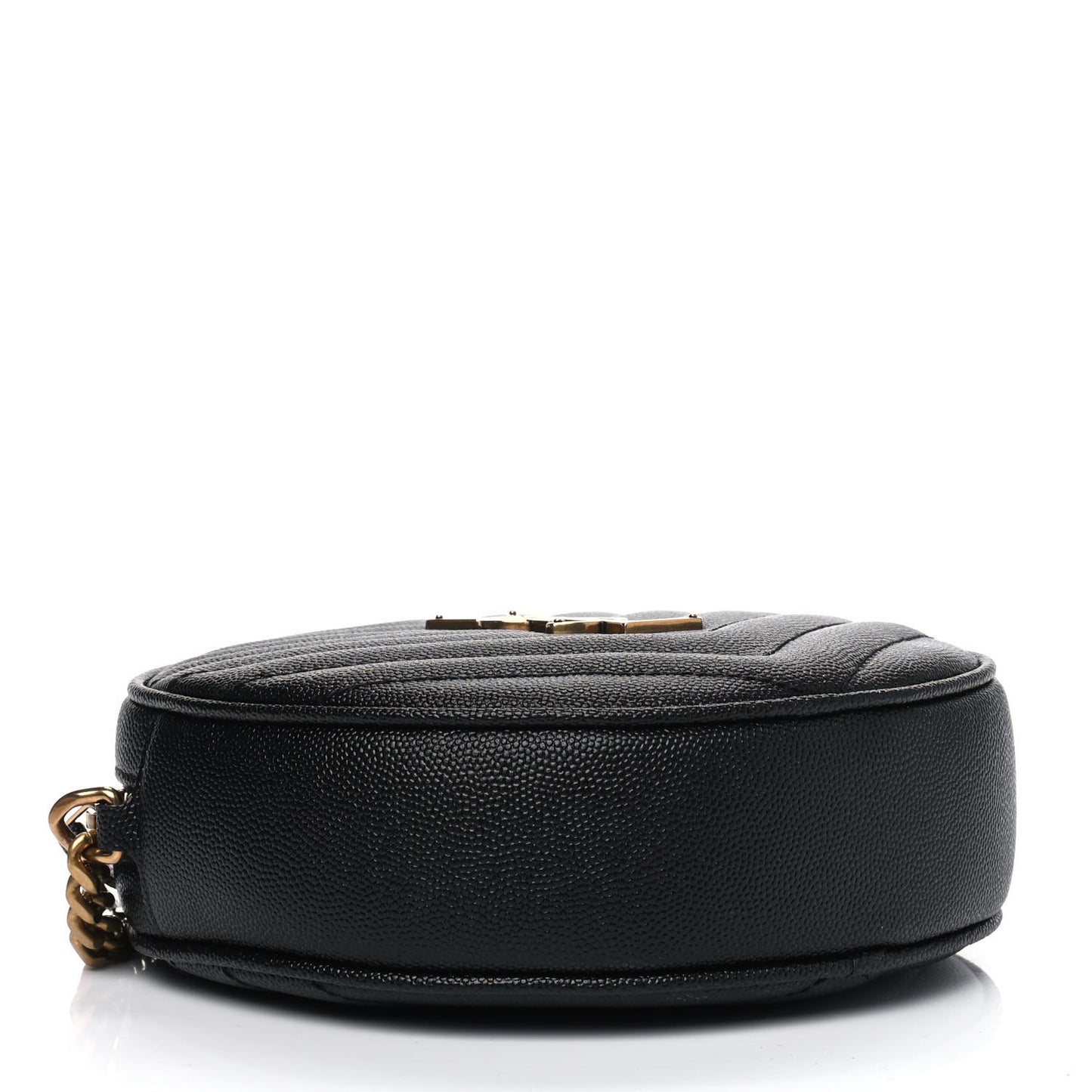 Grain De Poudre Matelasse Chevron Quilted Round Vinyle Camera Bag Black