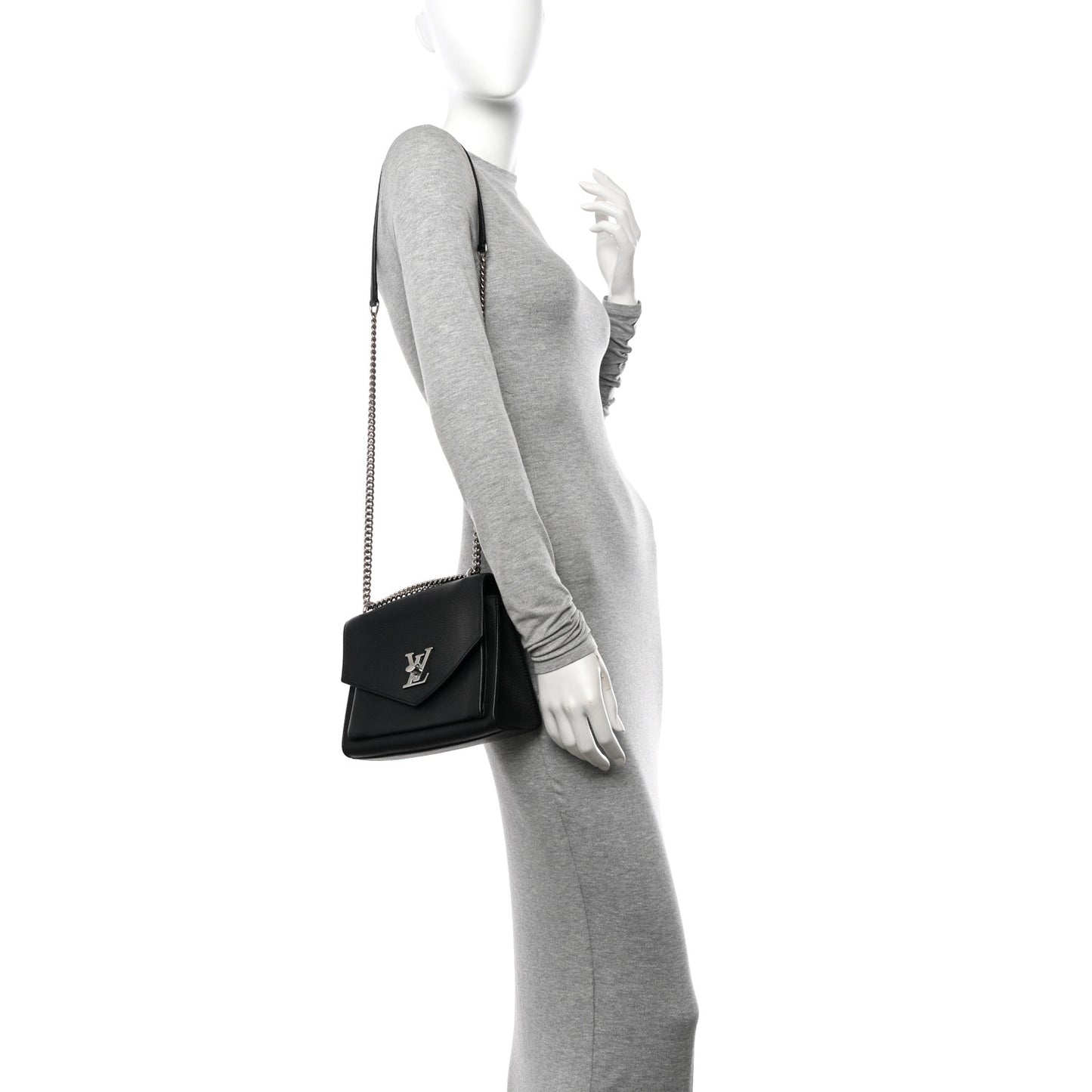 Soft Calfskin My Lockme Chain Bag BB Black