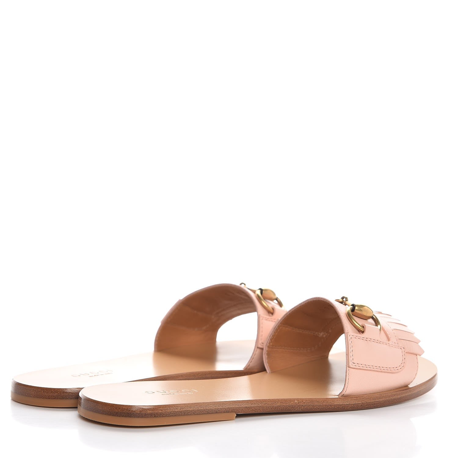 Gucci Malaga Kid Fringe Horsebit Slide Sandals 36 Perfect Pink 4 of 8