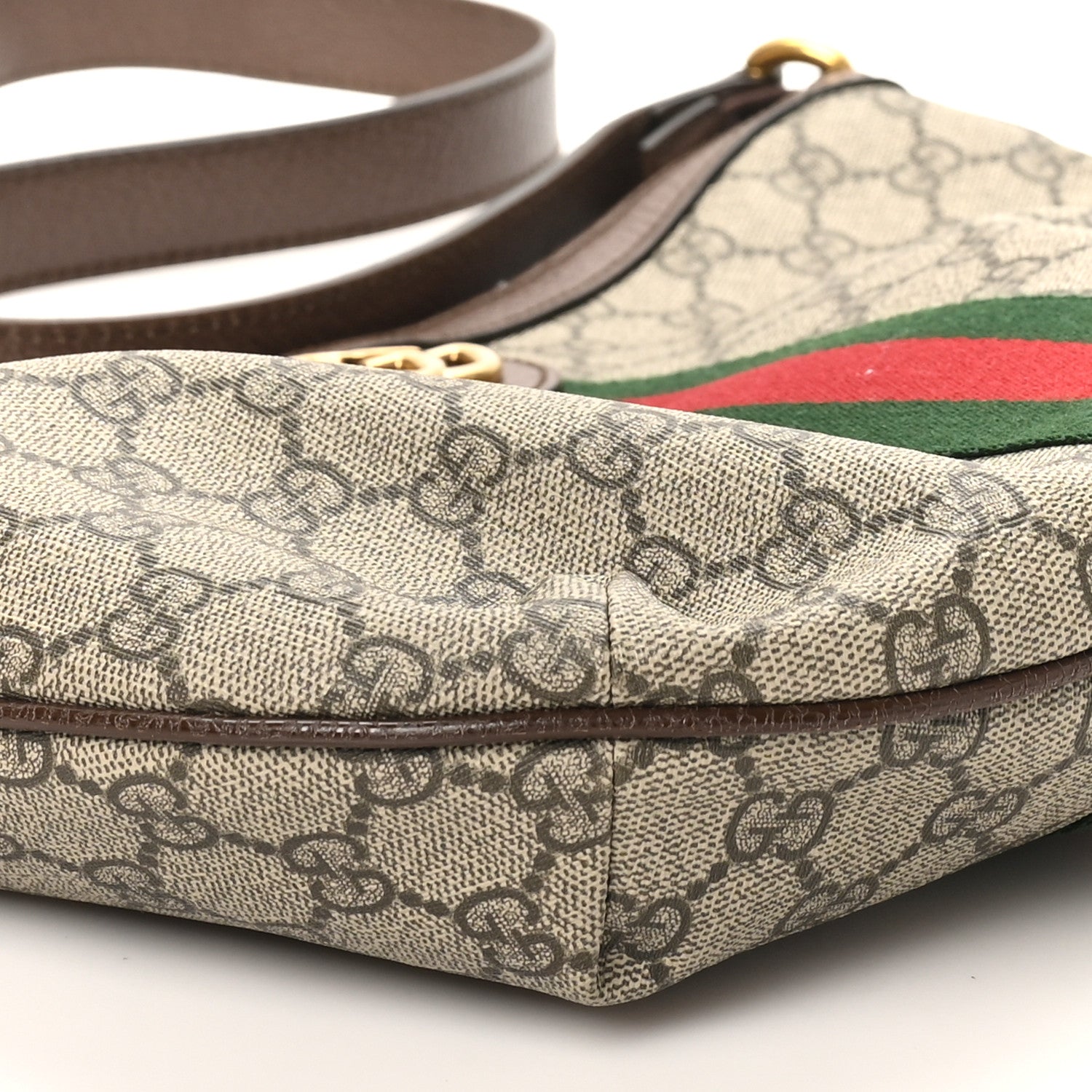Gucci GG Supreme Monogram Web Small Ophidia Half Moon Hobo Brown 9 of 10