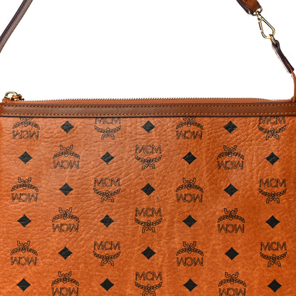 MCM Visetos Liz Shopper Tote Pouch Cognac 8 of 14