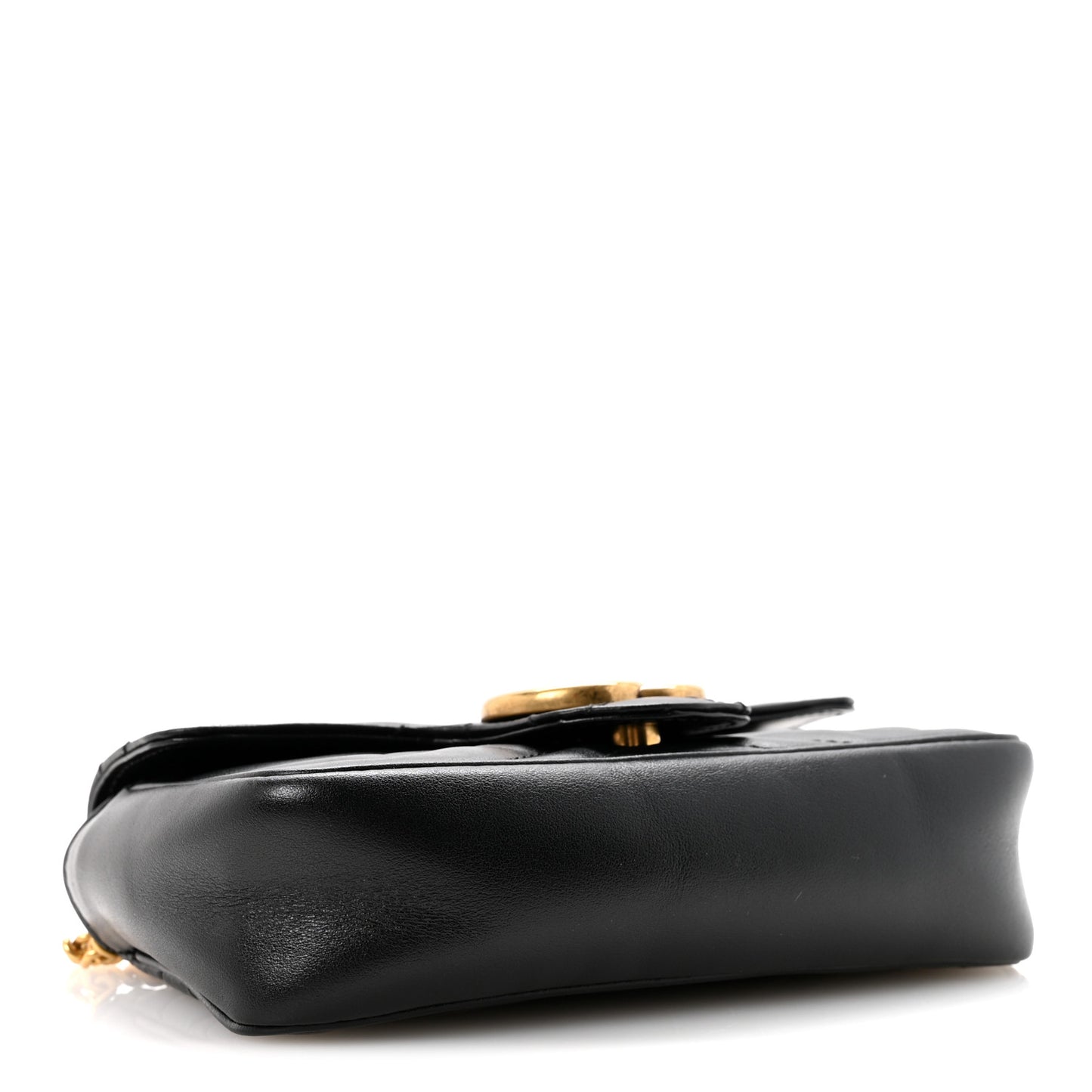 Calfskin Matelasse Super Mini GG Marmont Shoulder Bag Black