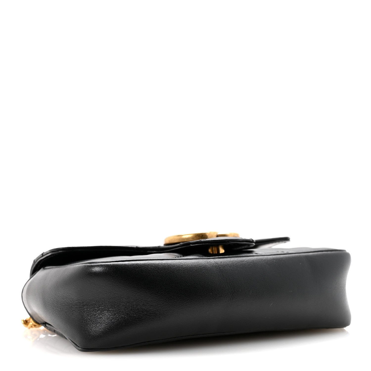 Gucci Calfskin Matelasse Super Mini GG Marmont Shoulder Bag Black 4 of 11