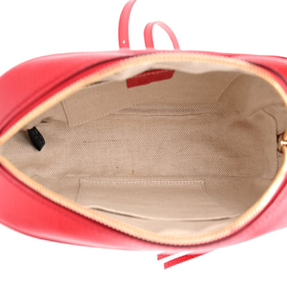 Gucci Pebbled Calfskin Small Soho Disco Bag Tabasco Red 5 of 11