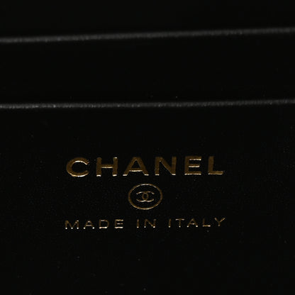 Chanel Calfskin Crocodile Embossed Crococo Top Handle Slim Vanity Case With Chain Black 6 of 11