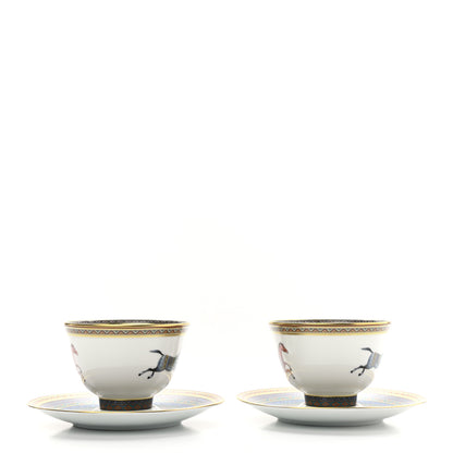 Hermes Porcelain Cheval d'Orient Tea Cup and Saucer Set of 2 2 of 10