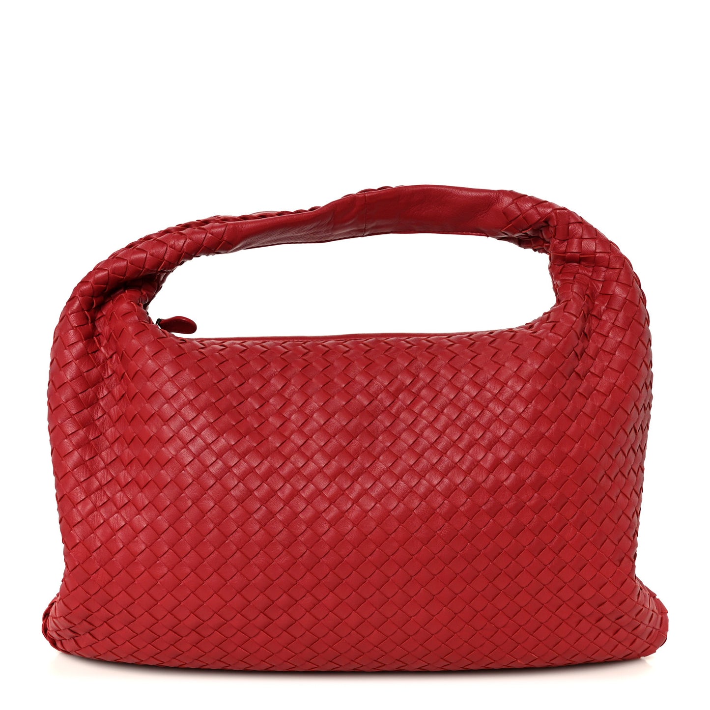Nappa Intrecciato Large Veneta Hobo Red