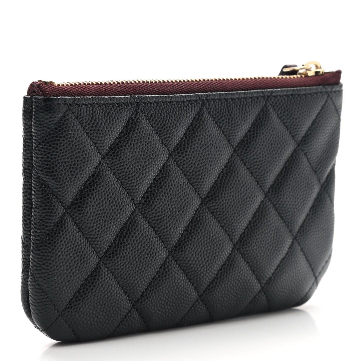 Caviar Quilted Small Cosmetic Case Black