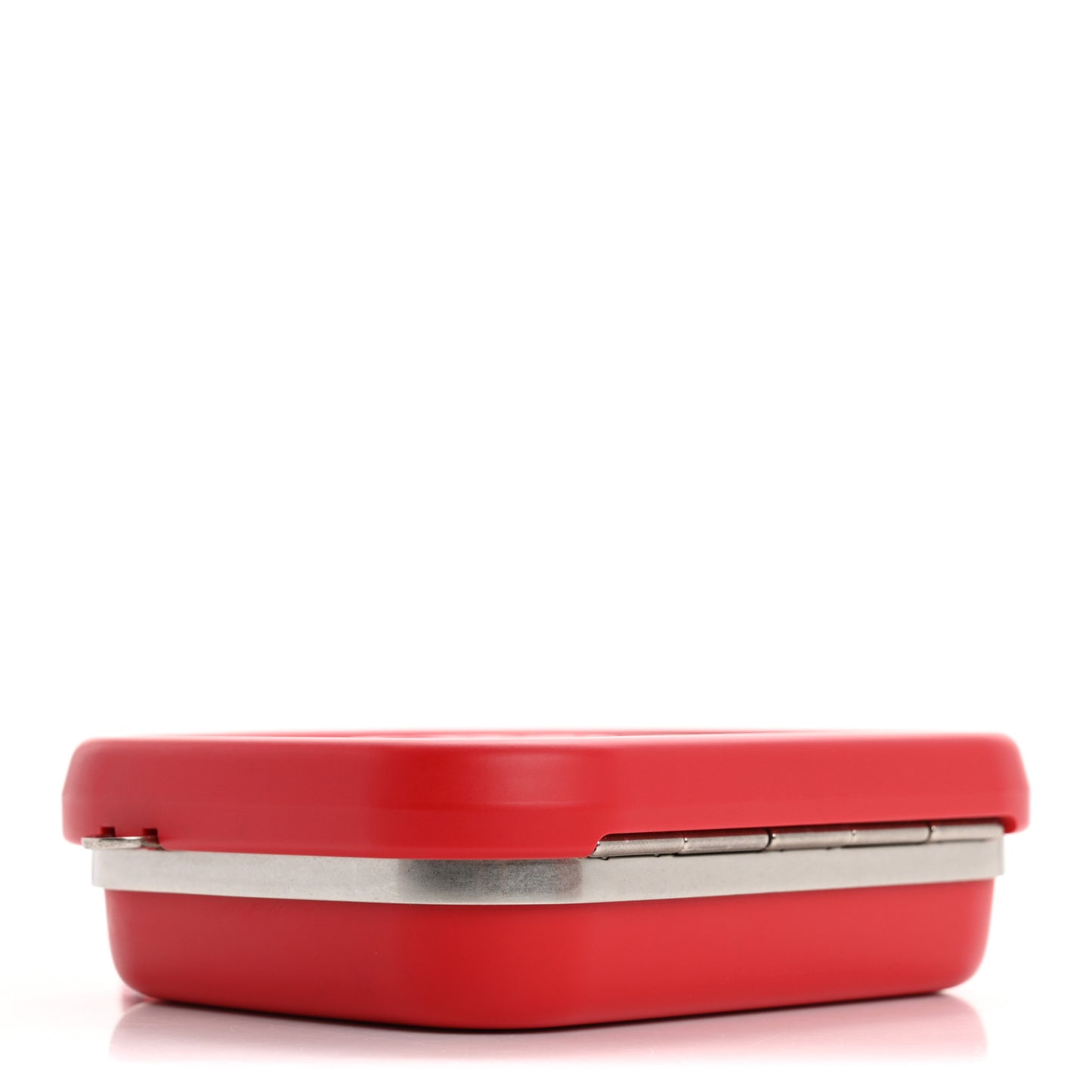Recycled Plastic Calfskin Embossed Mini Lunch Box Case with Strap Red