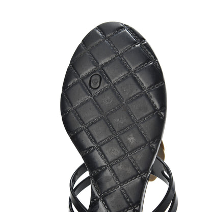 Chanel Jelly Camellia Thong Sandals 39 Black Ivory 13 of 14